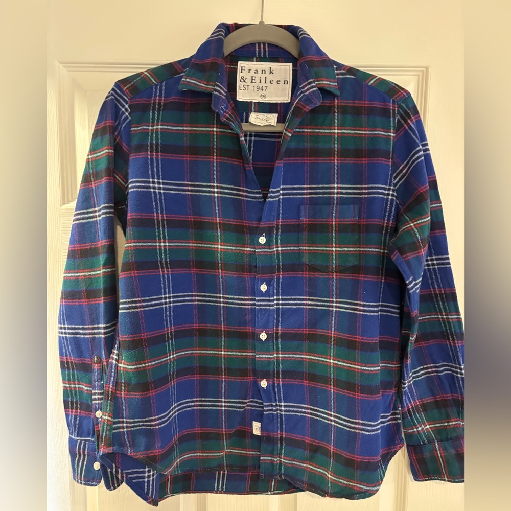 Frank & Eileen Blue/Green Plaid Shirt